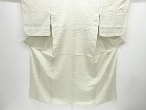 アンティーク　曲線模様織り出し夏十日町紬着物